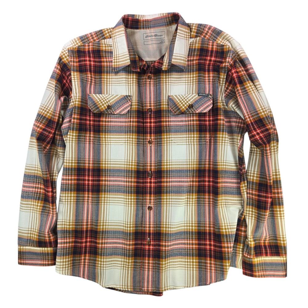 Eddie Bauer | Plaid Flannel Button Down Long Sleeve Shirt | Size XL